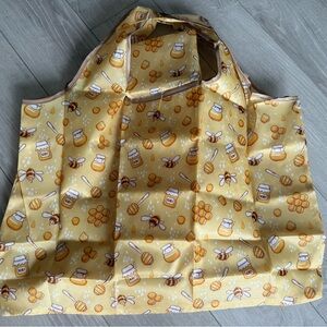 NEW Yellow Honey Bee Patterned Tote Bag 15x20in - Made of Nylon